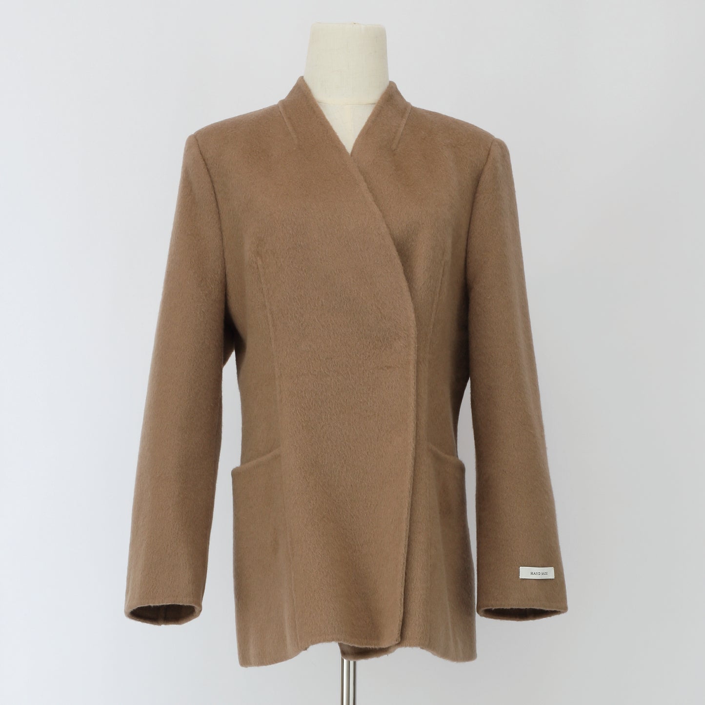 J-06　ジャケット　キャメル　ノーカラー