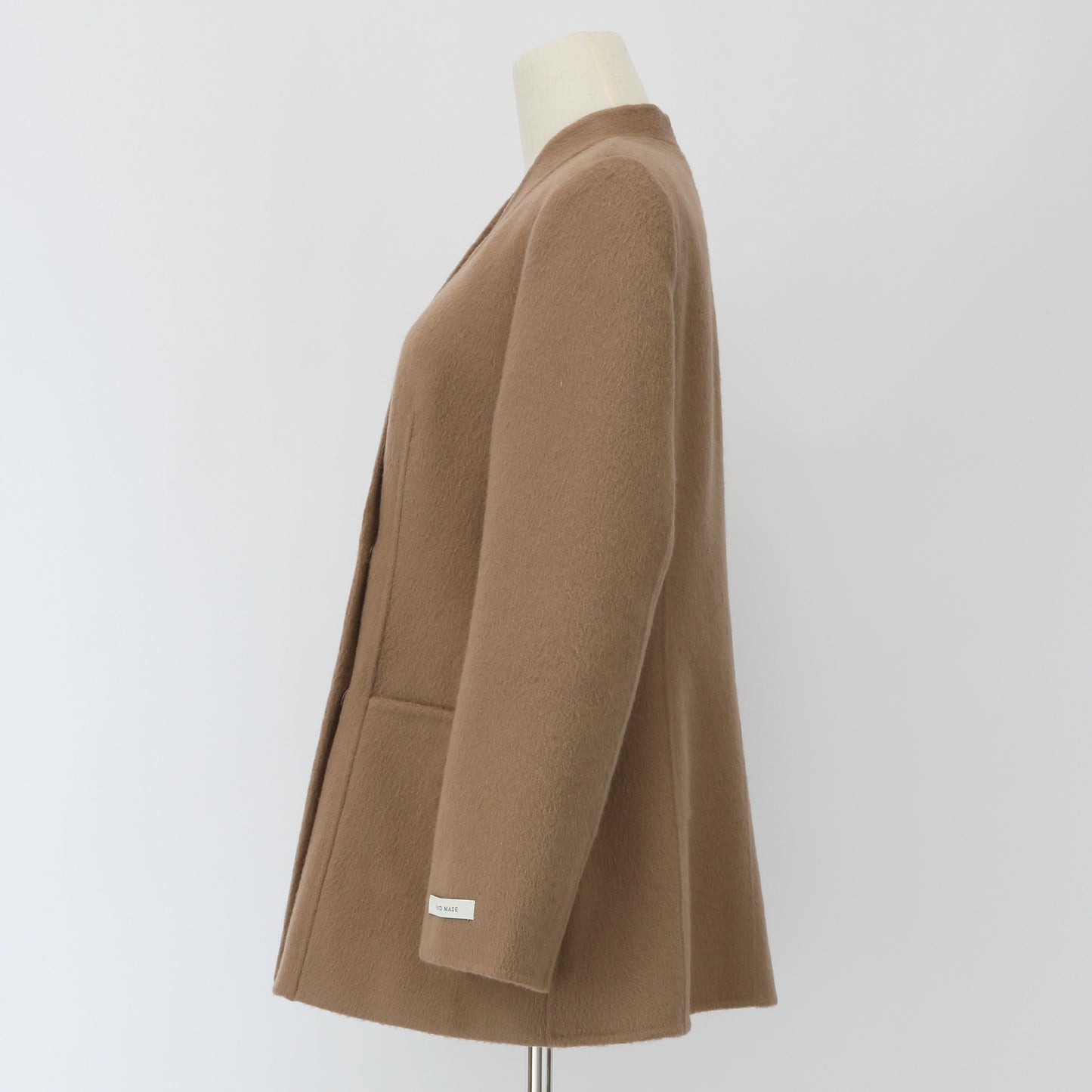 J-06　ジャケット　キャメル　ノーカラー