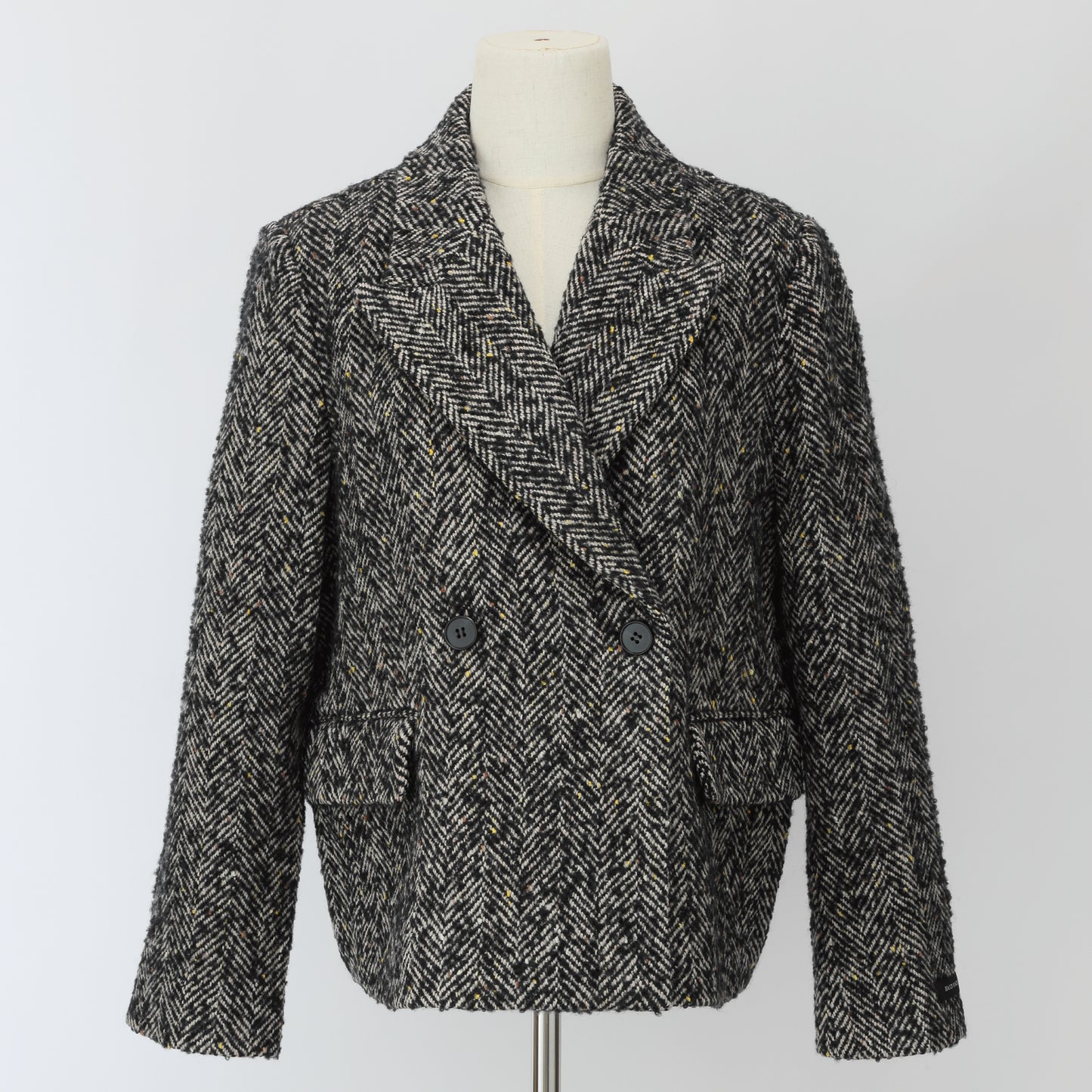 J-02　ジャケット　ブラック　ツイード ダブル