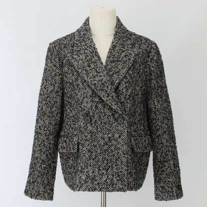 J-02　ジャケット　ブラック　ツイード ダブル