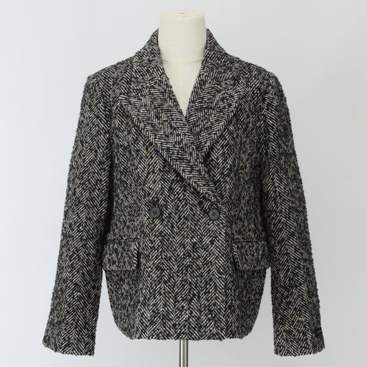 J-02　ジャケット　ブラック　ツイード ダブル