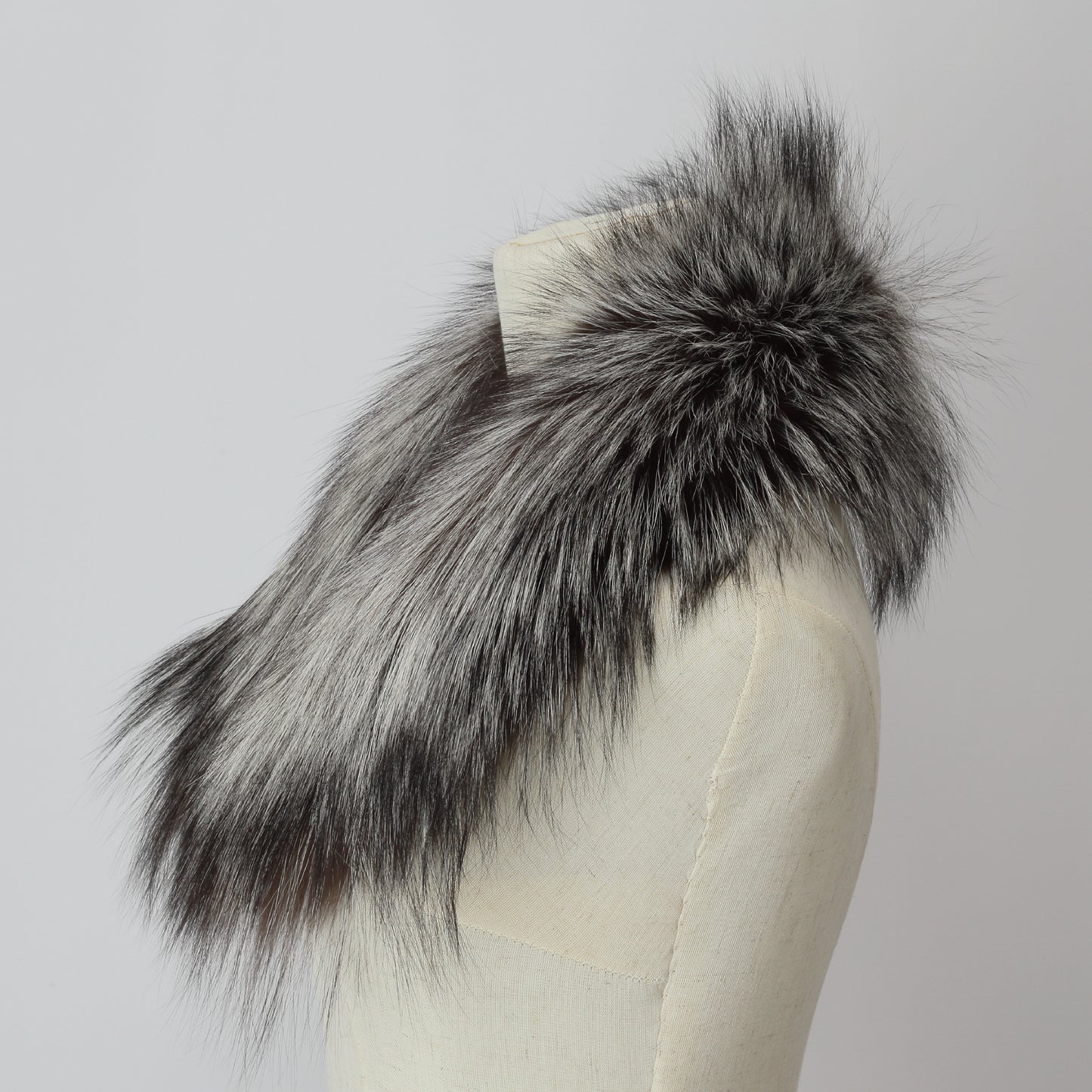 S-07　ファースカーフ　ブラウンホワイトミックス