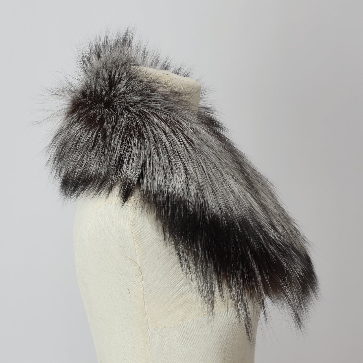 S-07　ファースカーフ　ブラウンホワイトミックス