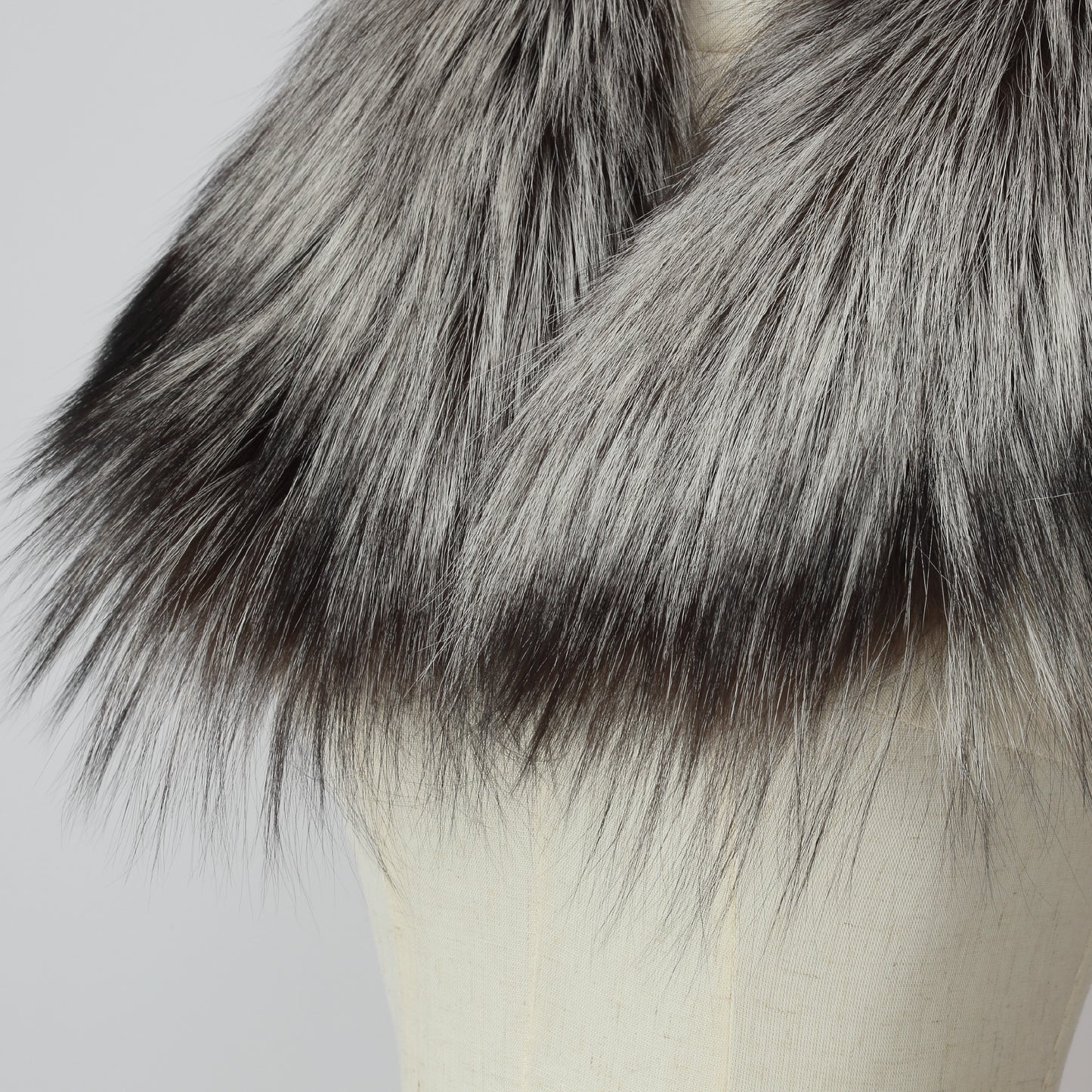 S-07　ファースカーフ　ブラウンホワイトミックス