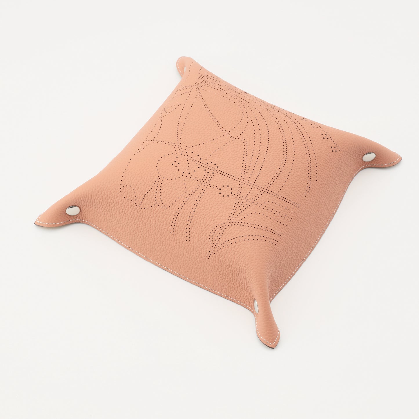 T-02　アクセサリートレイ（馬柄）　パンチング　抹茶グリーン　中皿